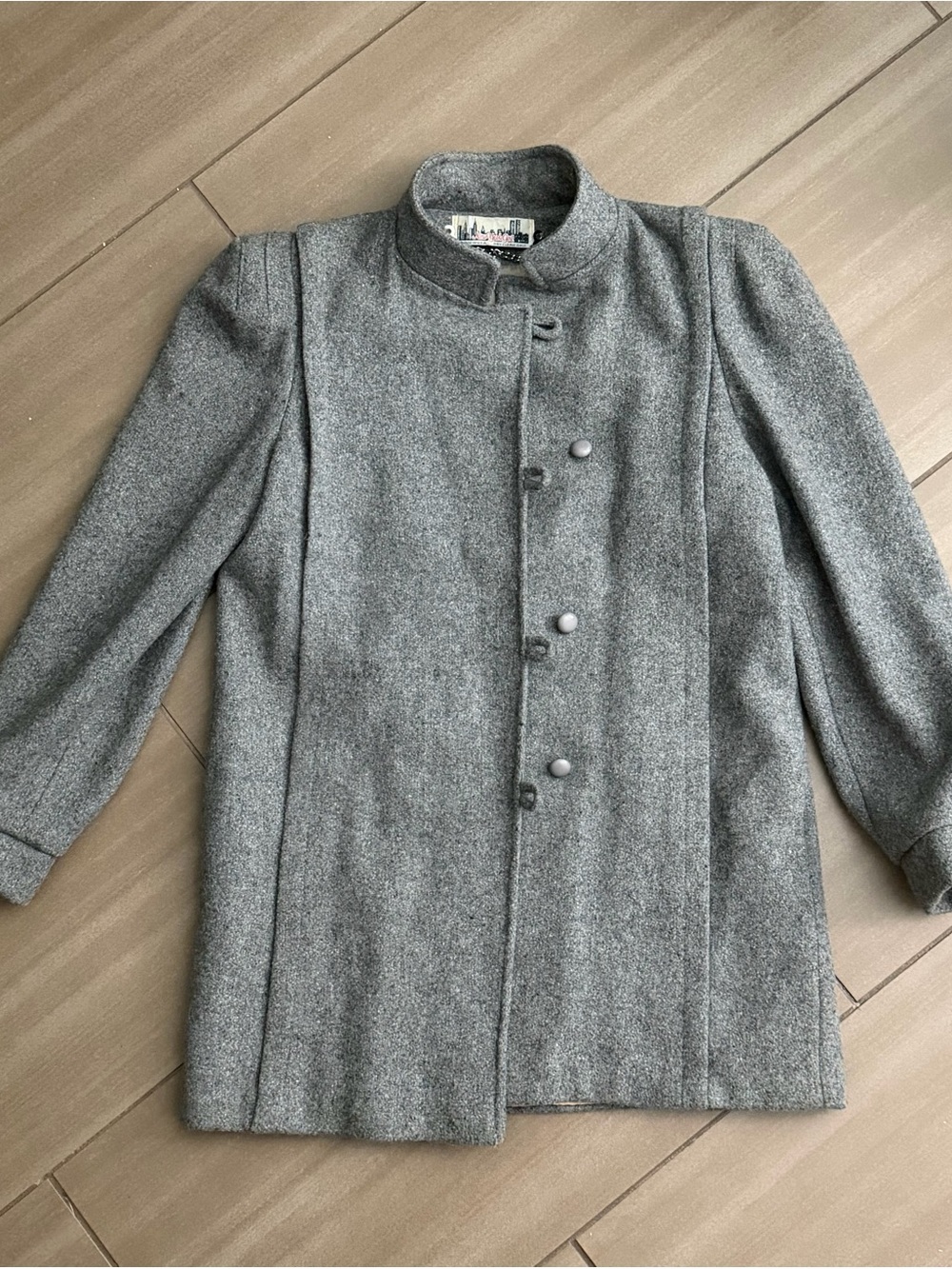 New York Girl Grey Wool Blend Coat